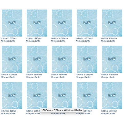 Guide to Popular Whirlpool Bath Sizes