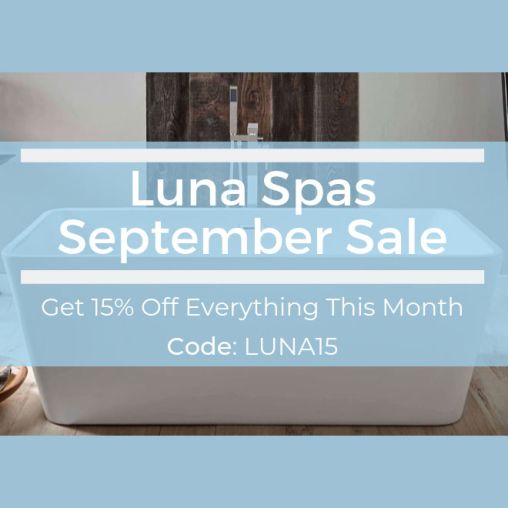 September Sale - 15% off all whirlpool baths