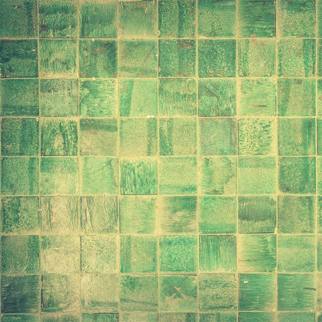 Green bathroom tiles