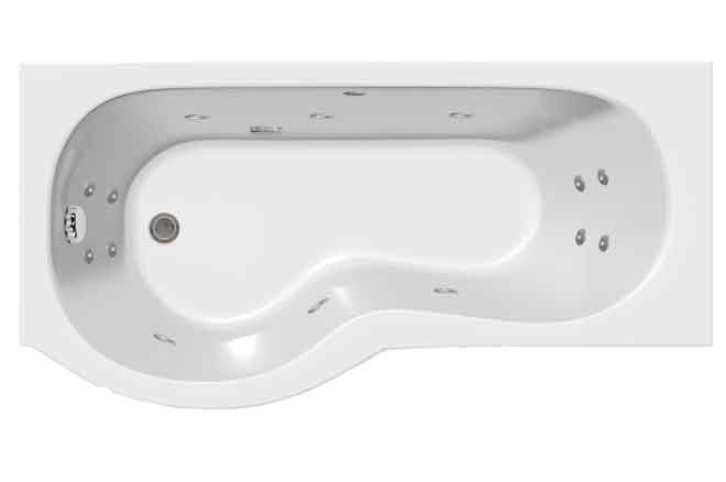 Luna Armis P Shaped Whirlpool Bath