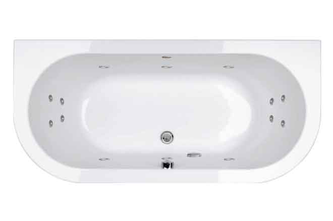 Luna D Shape Whirlpool Bath