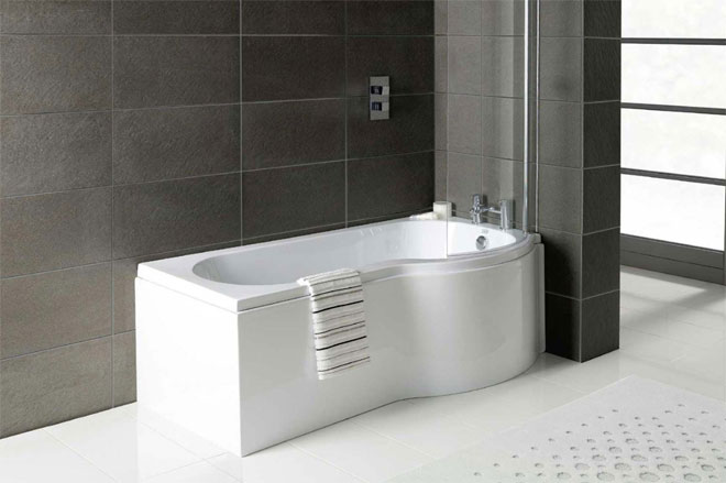 A p Shaped luxury bath-shower