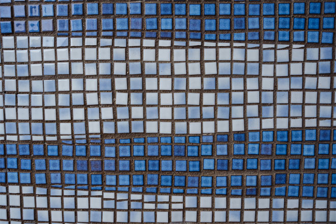 Blue mosaic tiles